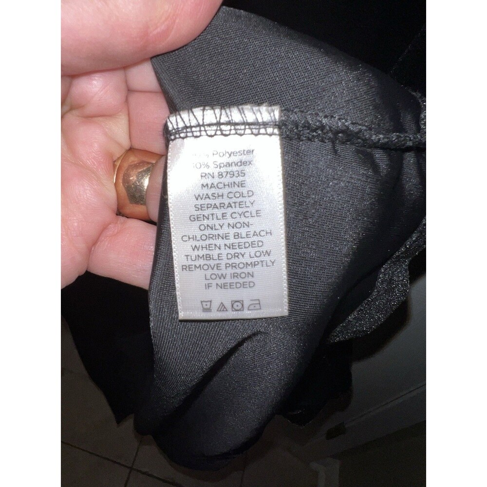 Susan Graver Dress Womens 2X Black Velvet Midi Shift Velour Dark Romantic Soft - Picture 5 of 8
